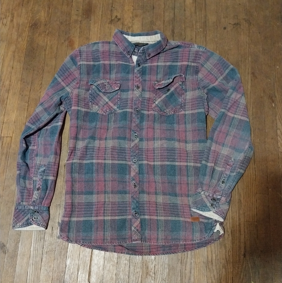 Outpost Other - Outpost Men's Plaid Long Sleeve Shirt - Blue and Red